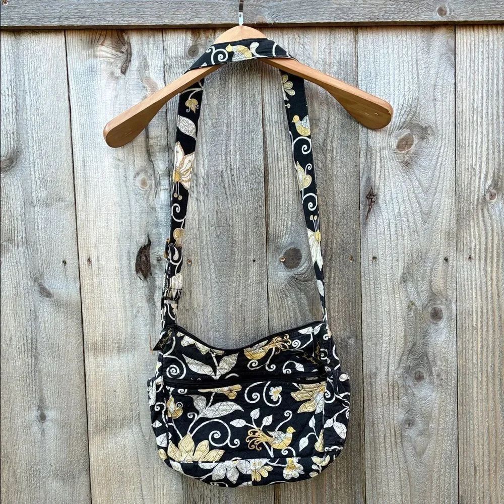 Vera Bradley Yellow Bird Cotton Quilted Hipster Handbag Crossbody Shoulder Bag